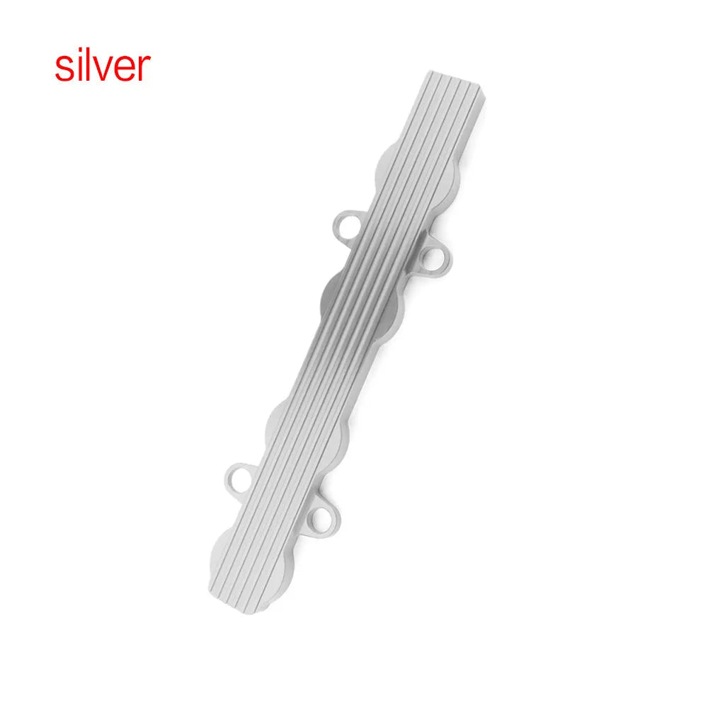 Aluminium alloy engine harness mounting bracket in blue, red, and silver colour options.