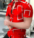 Men's slim fit floral print beach shirt with 3D digital pattern on polyester fabric