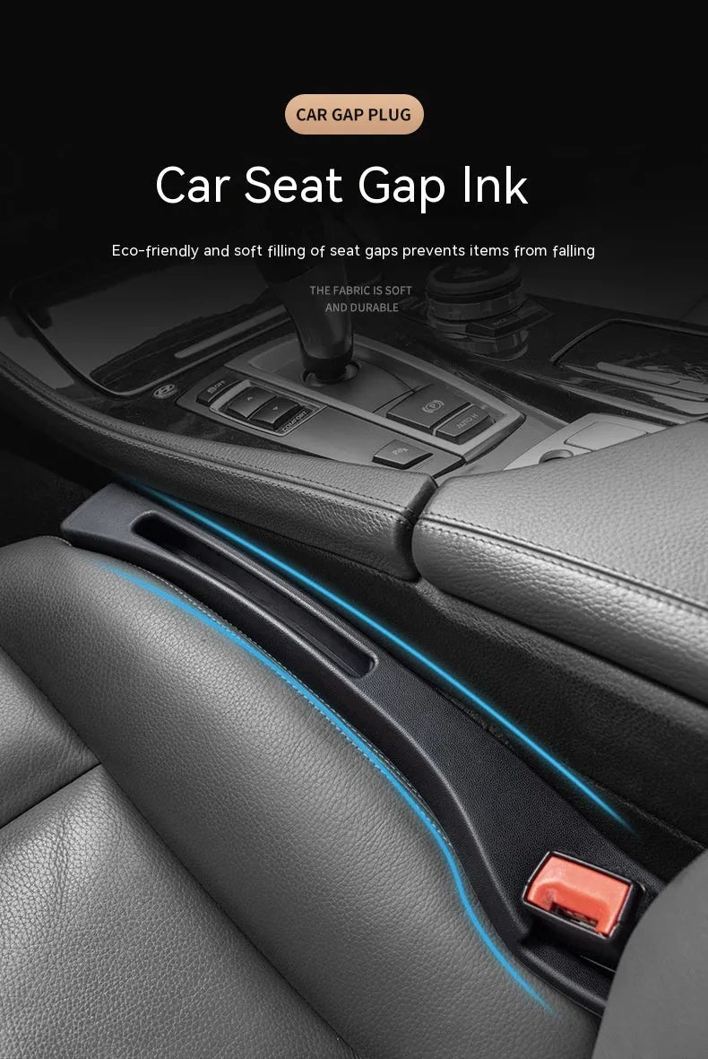 Black plastic car seat gap storage organiser pocket with handle