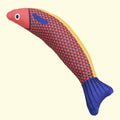 Soft green plush fish-shaped cat toy filled with organic catnip for interactive play.