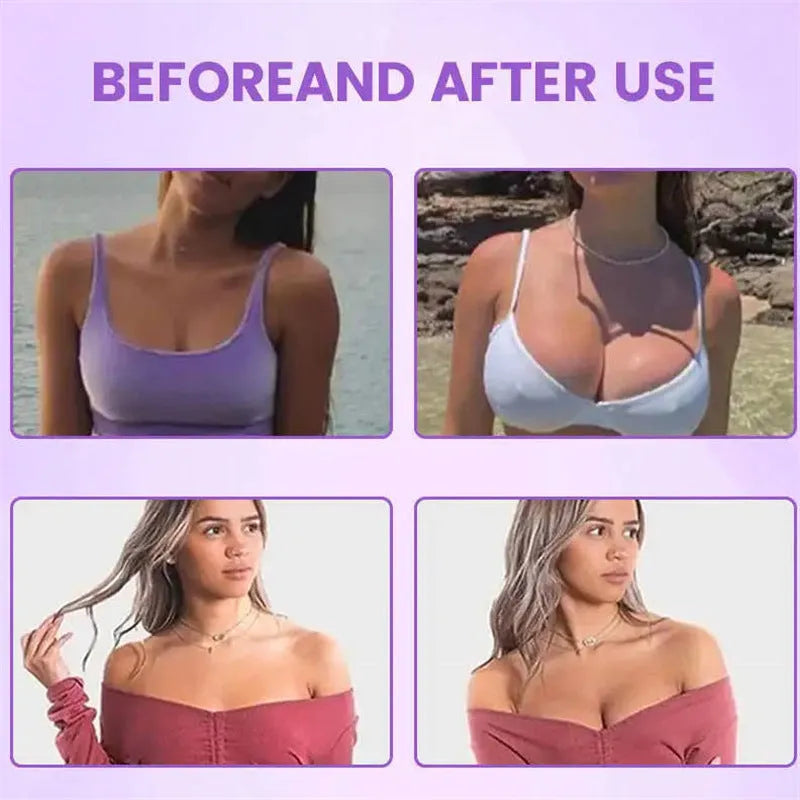 Body tightening breast enhancement mask featuring specialised adhesive chest patches for cosmetic breast enhancement treatment