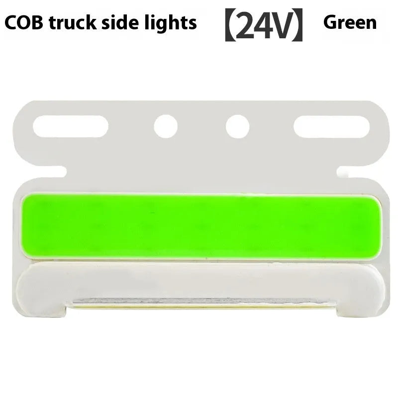 Waterproof aluminium alloy truck side light with super bright COB LED, for 12V or 24V vehicles.