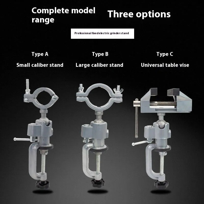360 rotating clamp-on bench vise with tungsten steel construction mounted on workbench edge
