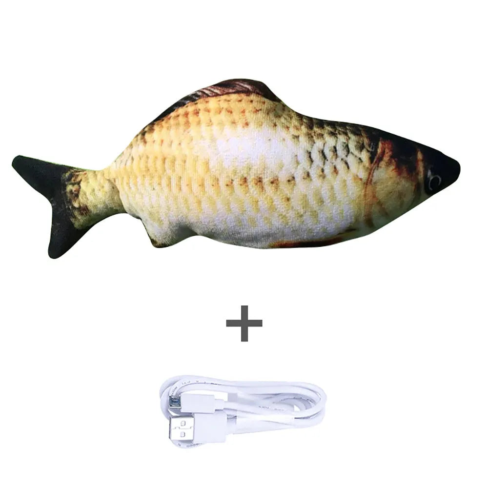USB rechargeable electric jumping fish cat toy without catnip, 30cm multicolour electronic pet toy