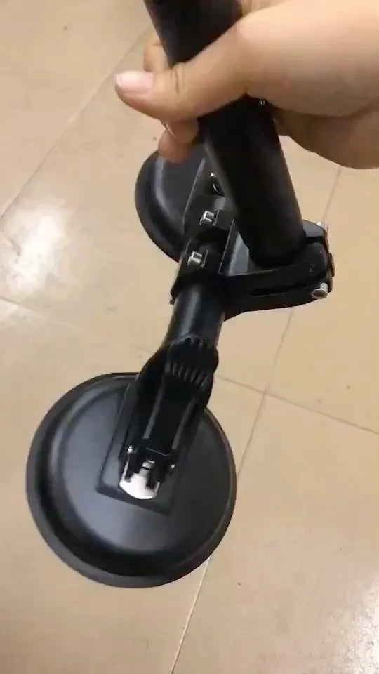 Black off-road car flagpole sucker base with ABS plastic disc and rubber glass attachment