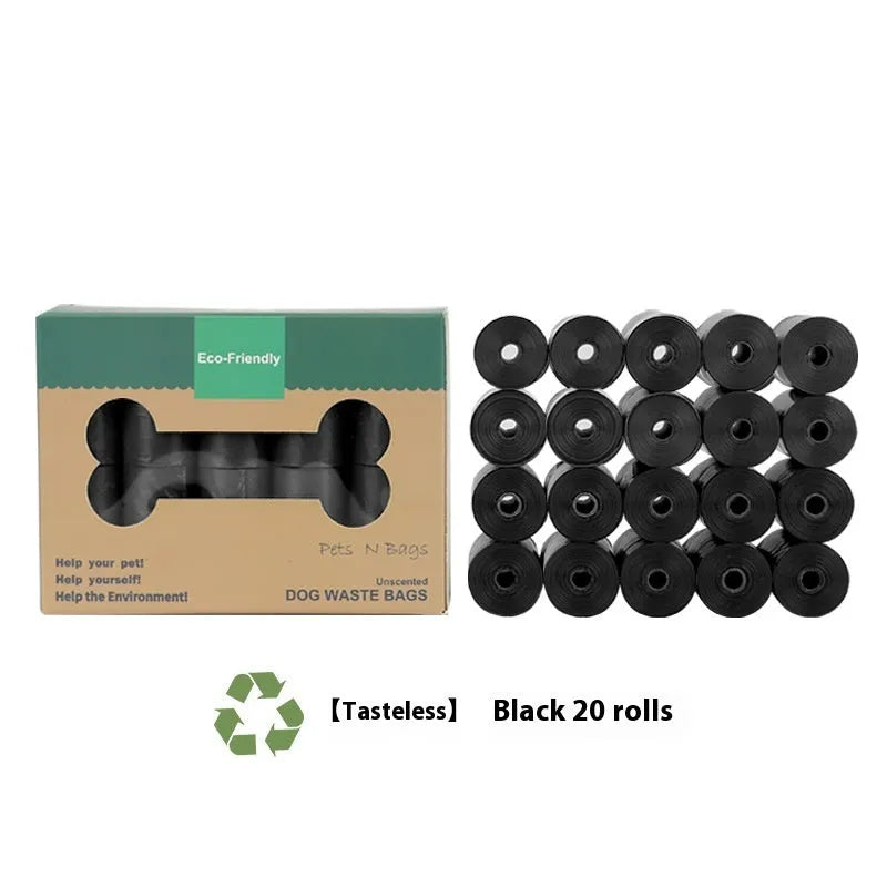 EPI degradable pet waste bag roll and dispenser in green colour