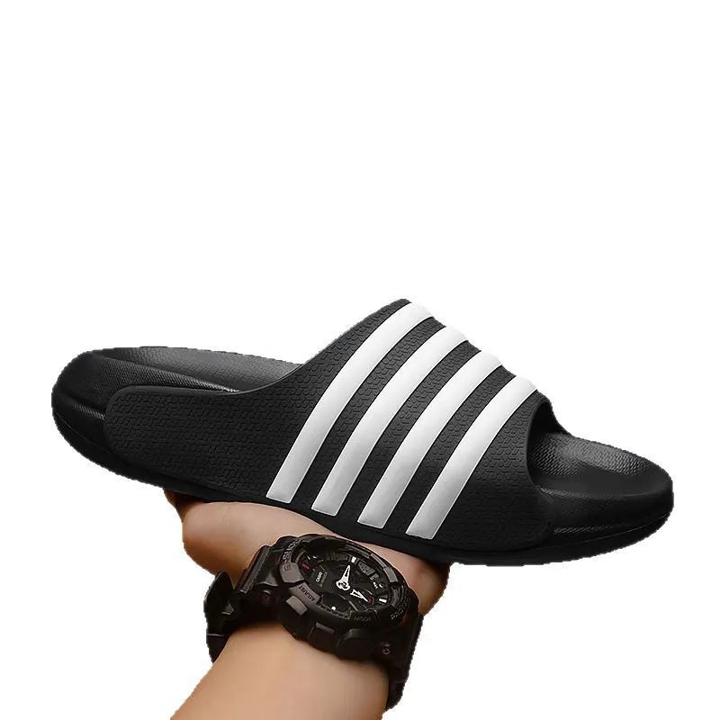 Unisex PVC slippers with EVA sole in casual style showing colour options and simple construction