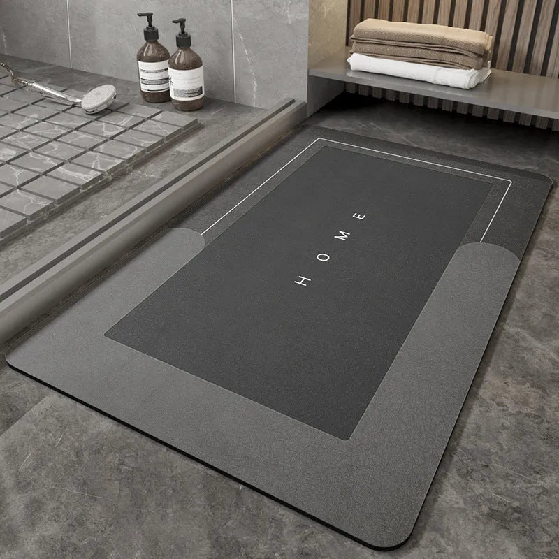 Blended fabric bathroom floor mat in oval and rectangular shapes with Baikal colour options