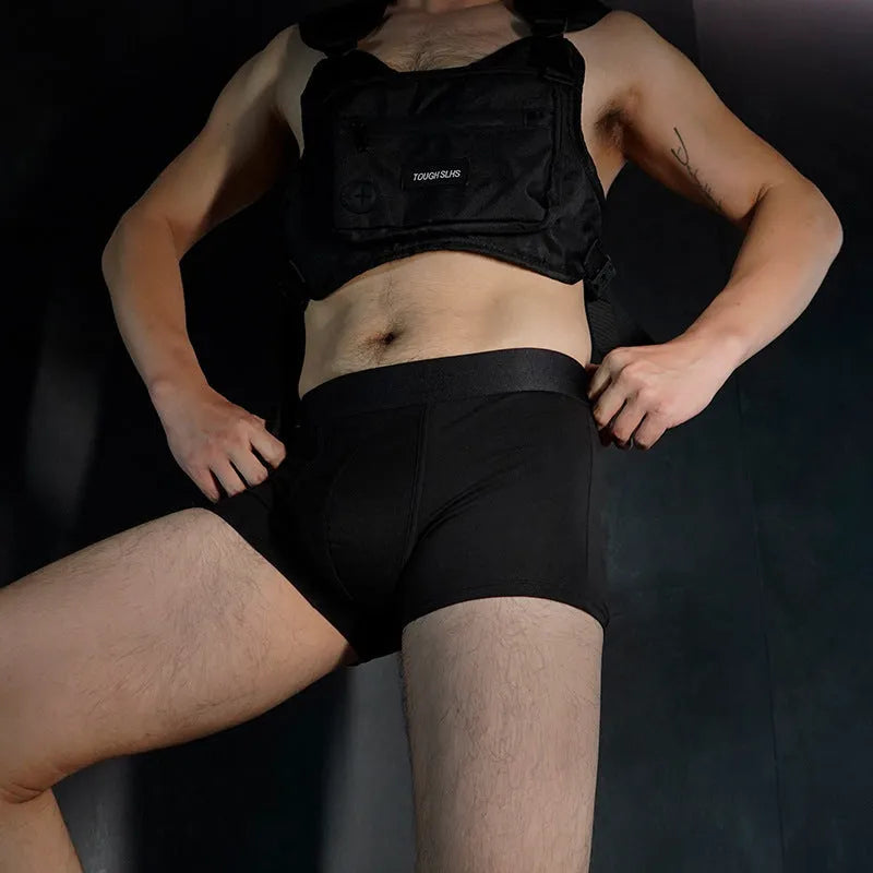 Men's solid colour cotton boxers in black, white, silver grey, and light green
