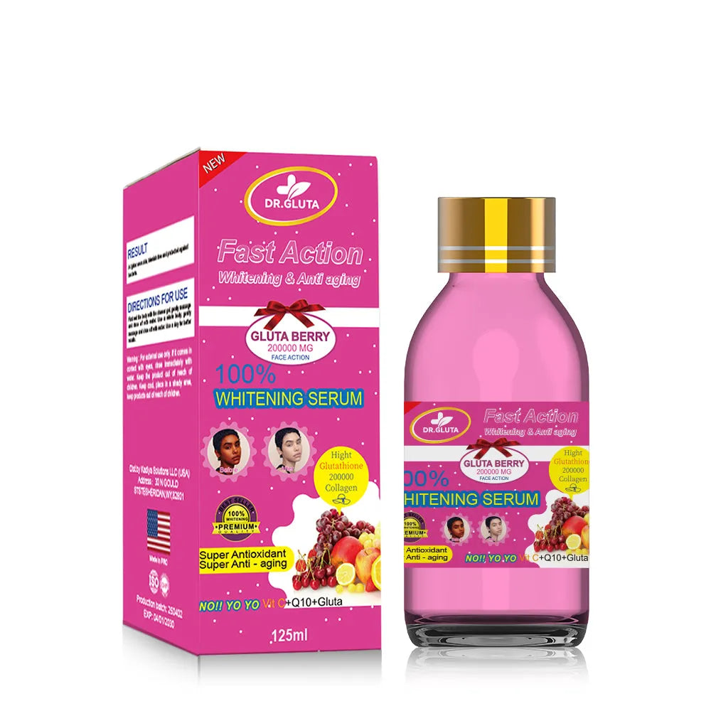 Whitening serum with fruit berry extracts in 125ml bottle for face brightening and anti-ageing