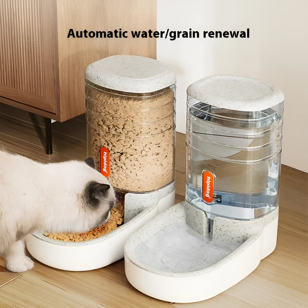 Grey automatic pet water fountain with 3.8L capacity for cats and dogs
