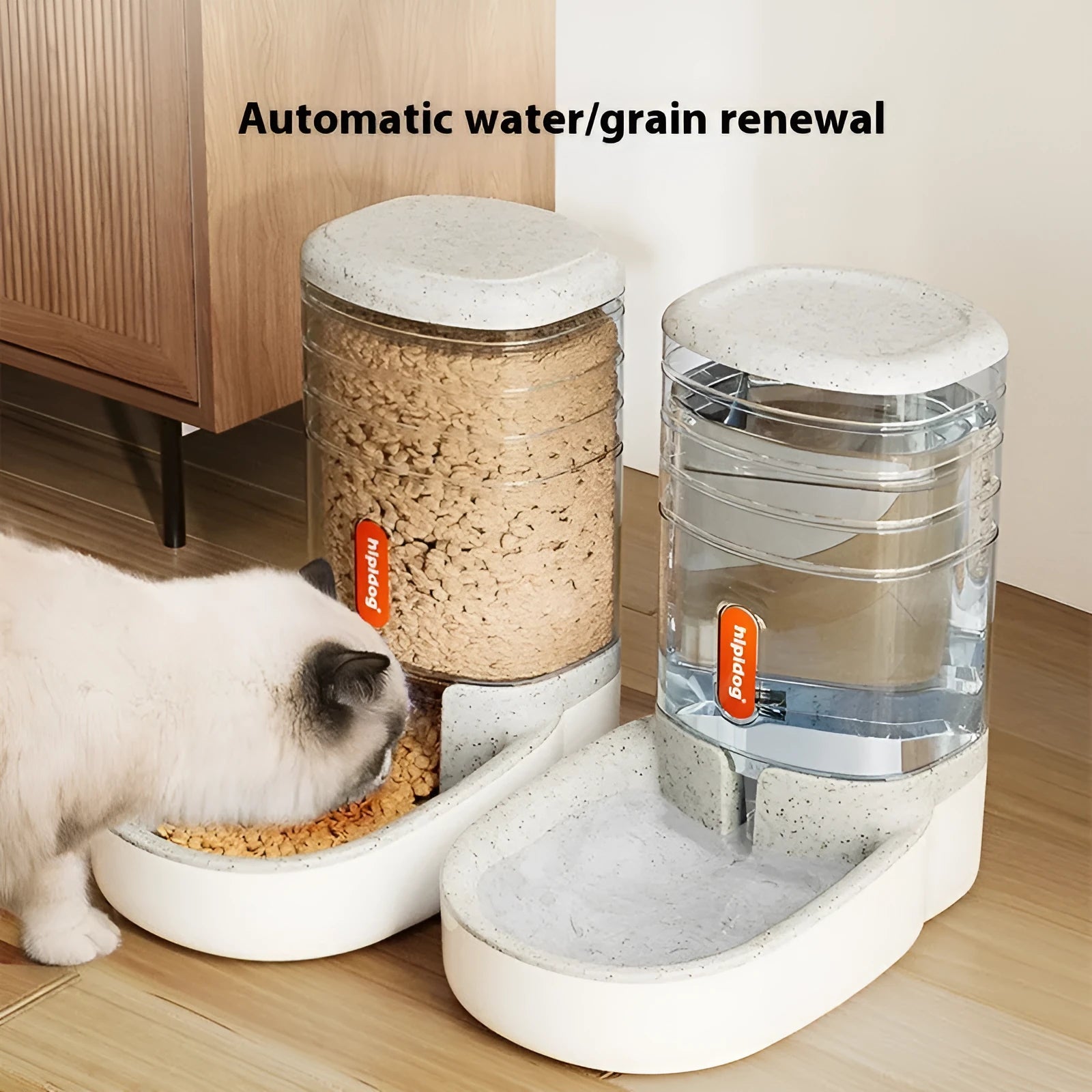 Grey automatic pet water fountain with 3.8L capacity for cats and dogs