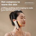 Golden yellow USB-rechargeable electric scrapping plate with hot compress and vibration massage functions