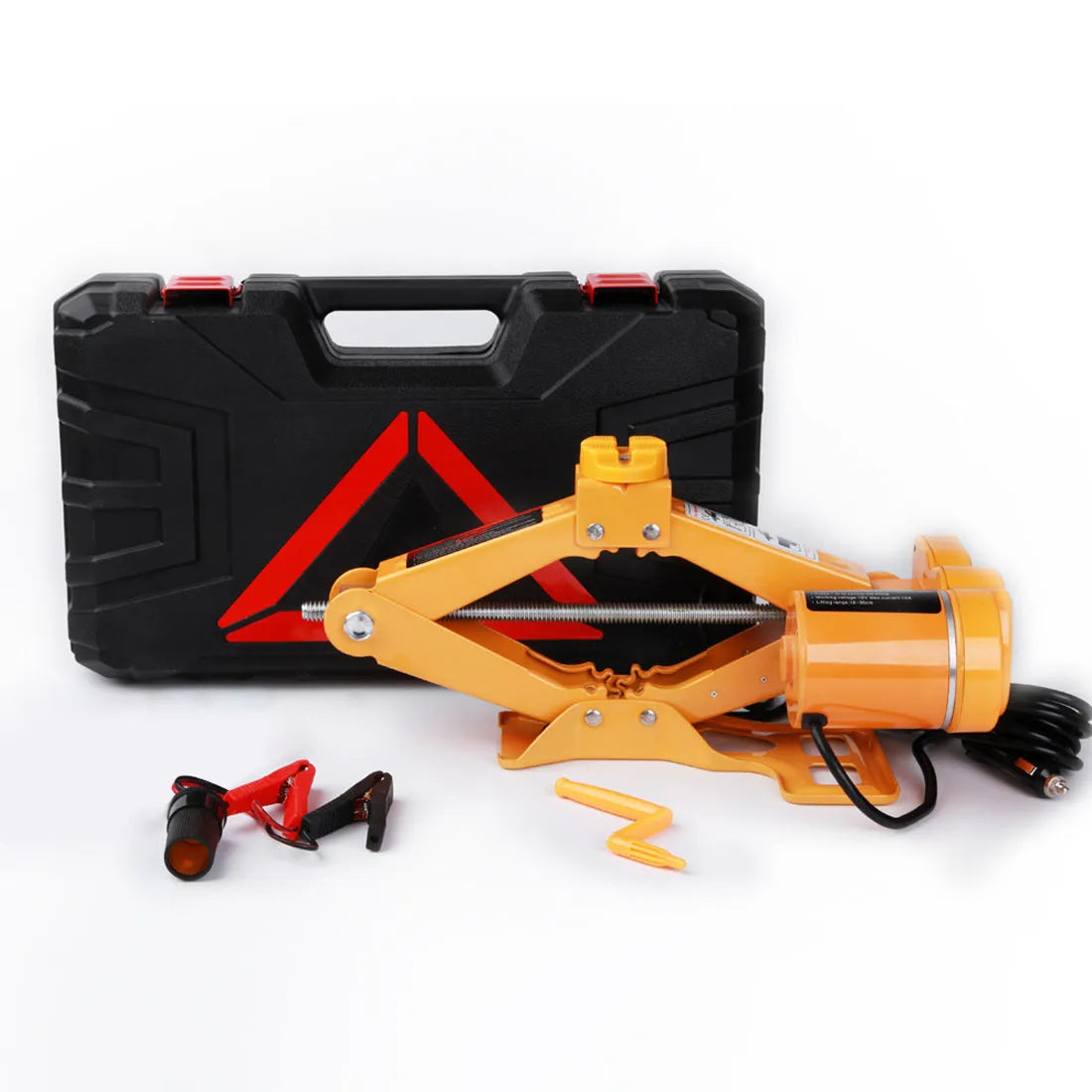 Vehicle-mounted electric jack kit with hydraulic construction and 2-ton lifting capacity