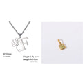 Stainless steel necklace with a single alphabet letter pendant on a cross chain, in gold or silver colour.
