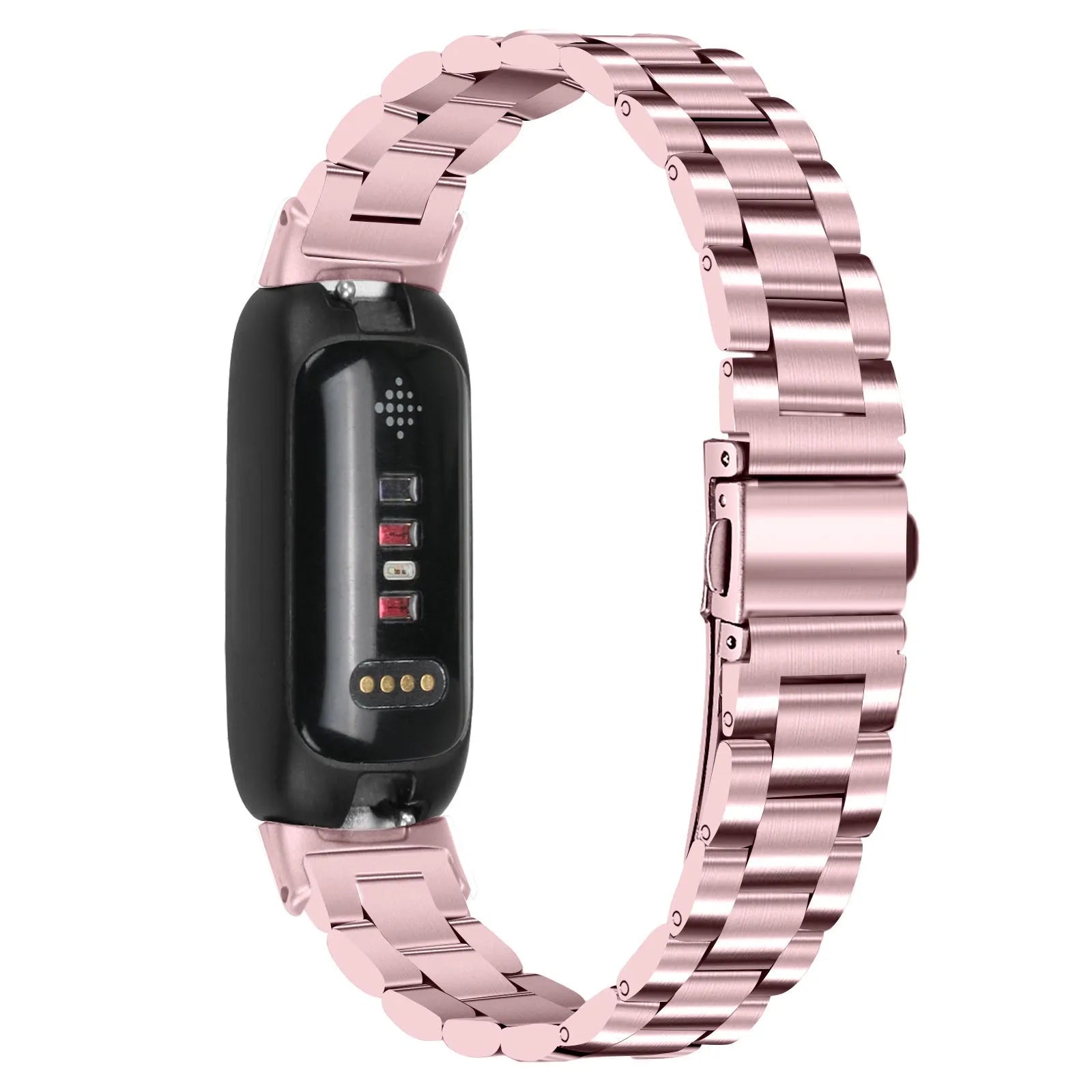 Stainless steel three-bead watch strap for Fitbit Inspire3 in multiple colour options