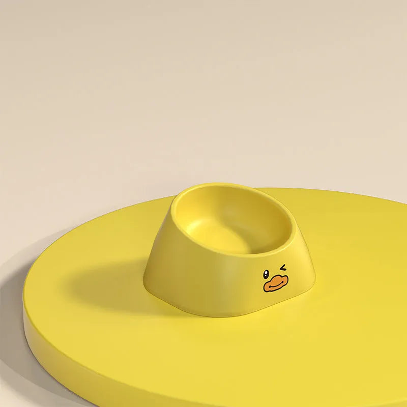 15-degree tilted cervical spine protection cat bowl in stainless steel and PP plastic with fall-resistant design