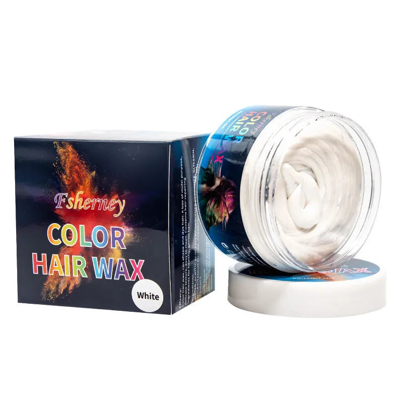 120g hair styling clay in multiple colours including blue, green, purple and rose red