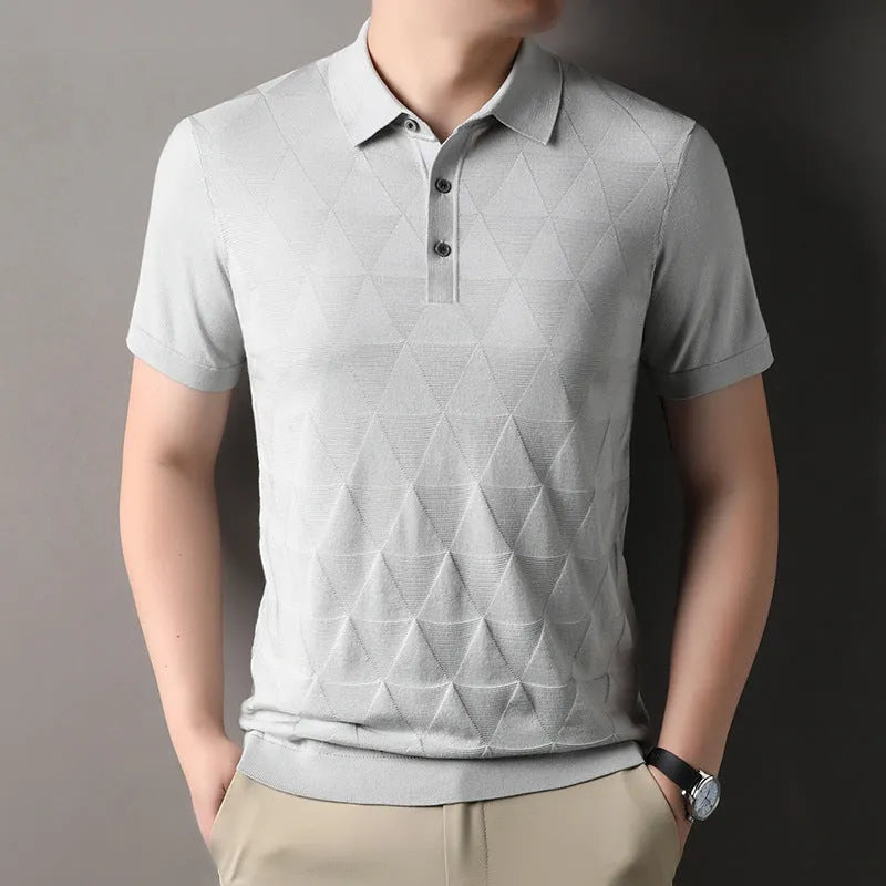Men's thin ice silk t-shirt in lyocell fabric with short sleeves and regular fit