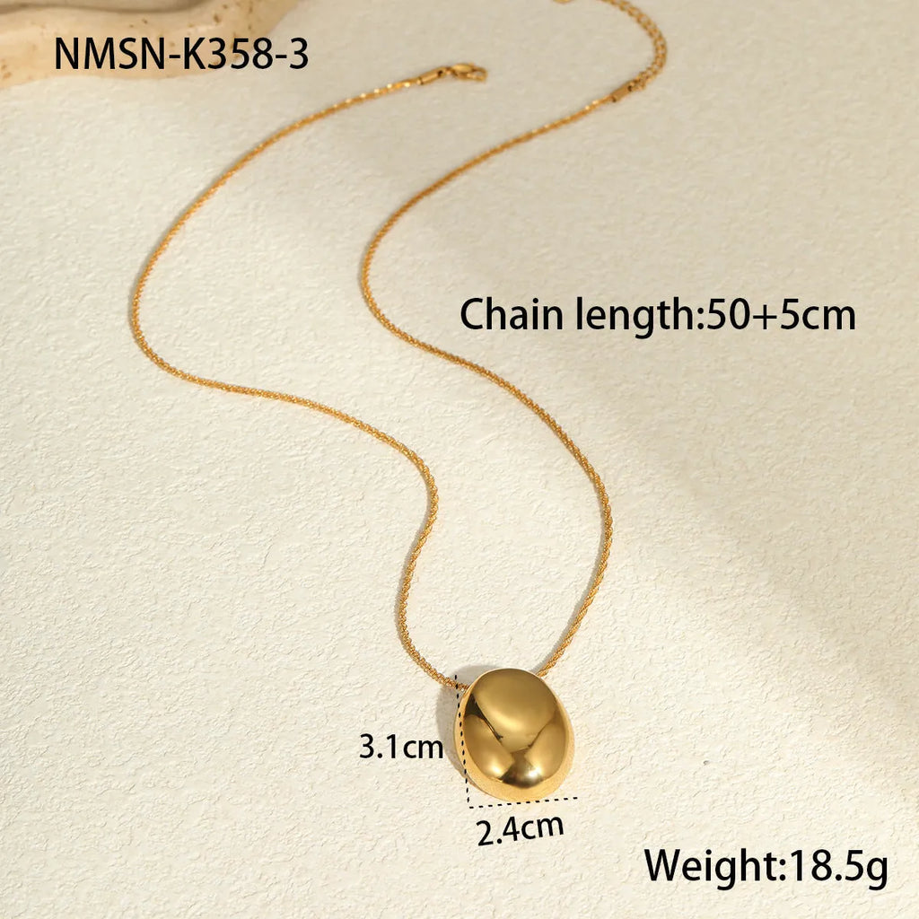 Gold geometric pendant necklace on adjustable 41-50cm stainless steel chain