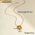 Gold geometric pendant necklace on adjustable 41-50cm stainless steel chain