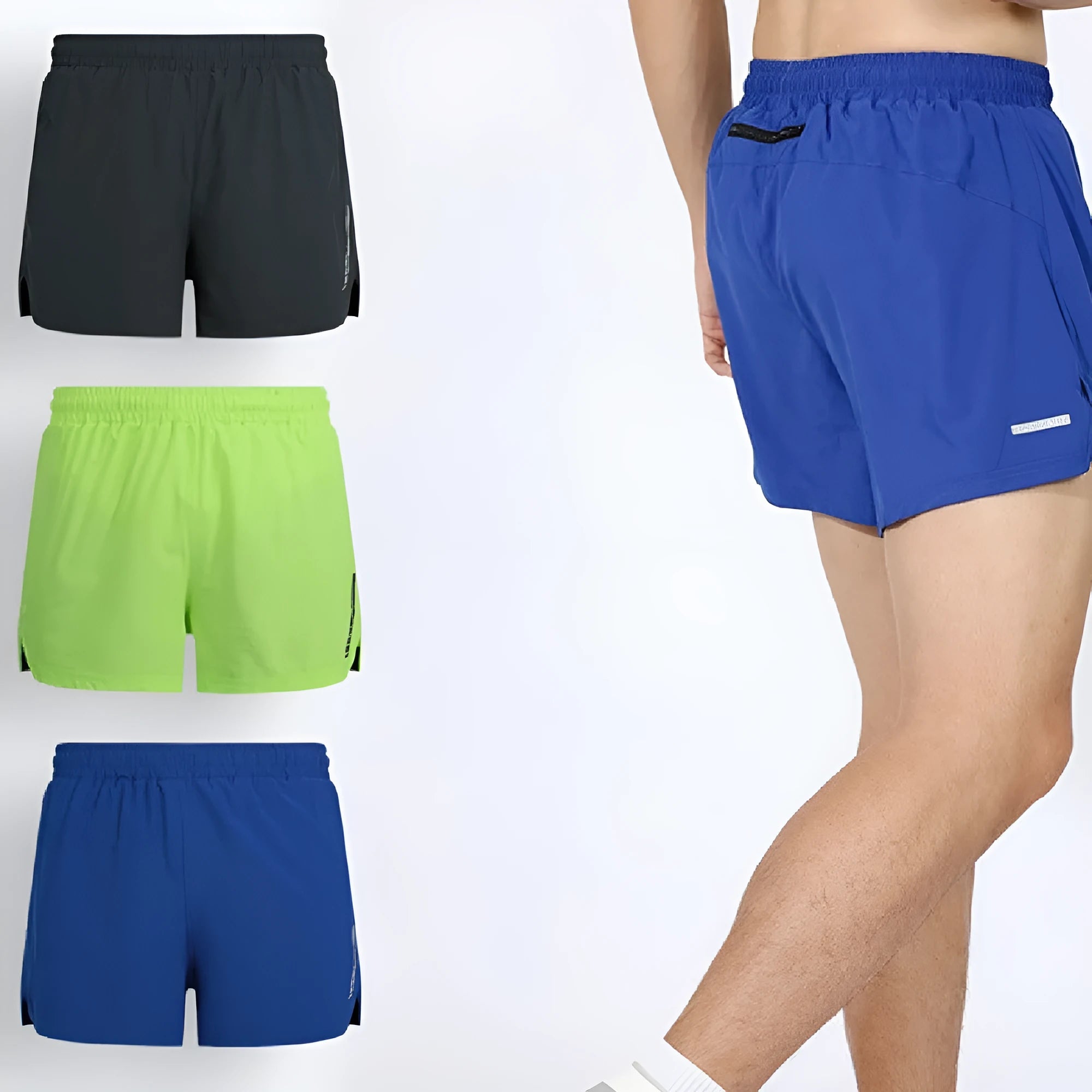 Men's quick-dry marathon running shorts in polyester fabric with straight leg style