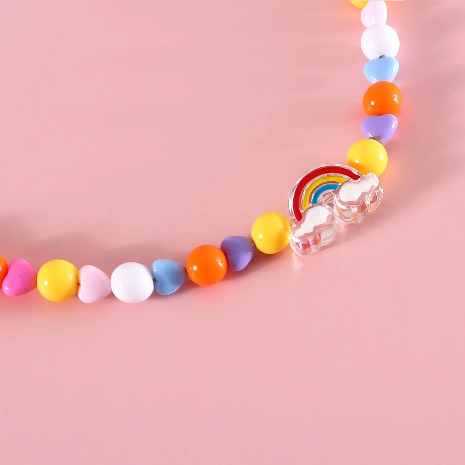 Colourful plastic pearl bead pet necklace for dogs and cats with adjustable sizing options