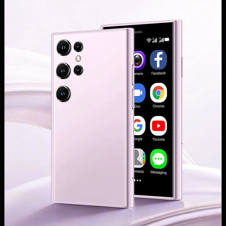 S23PRO XS15 mini Android smartphone with 30mm straight plate screen in black, green, or pink purple colours