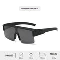 Men's outdoor cycling myopia sunglasses with gray lenses and bright black frame