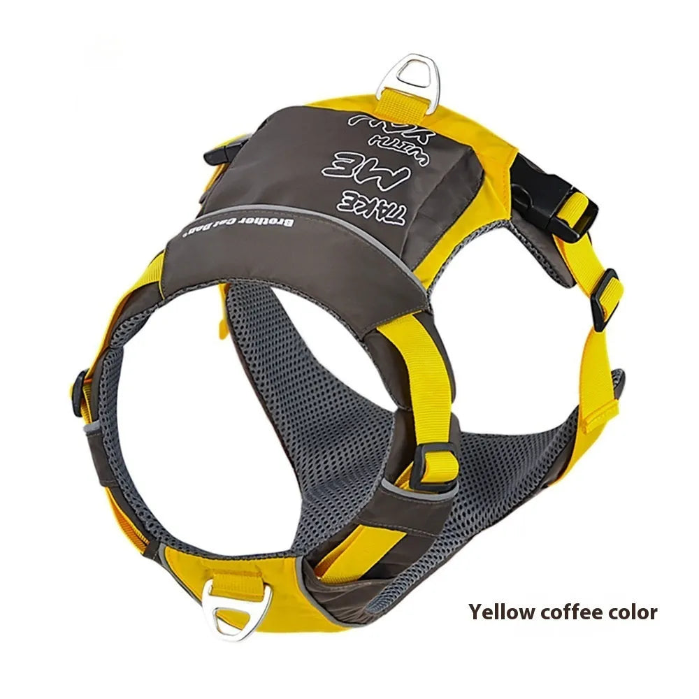 Orange blue dog chest strap vest harness with lead attachment for medium sized dogs