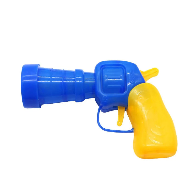 Pet toy launcher gun with assortment of soft plush balls for dog fetching games