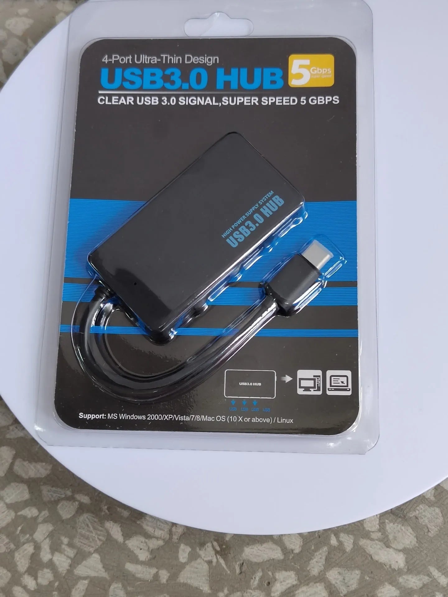 USB 3.0 multi-port extender cable with 20cm length showing Type-C connector and four additional USB ports