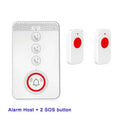 White emergency alert device with buzzer and three emergency buttons for elderly safety