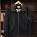 Men's plus-size washed cotton baseball flight jacket in Army Green