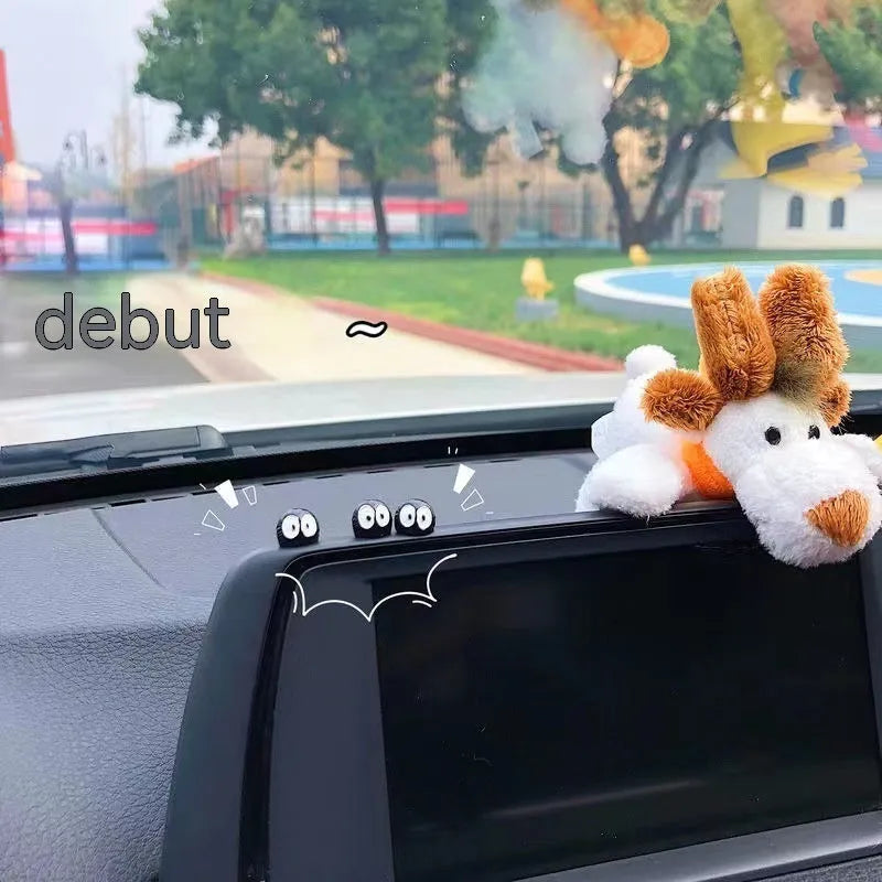 Small black coal cartoon resin decoration for car interiors with traceless glue tape