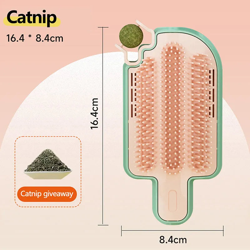 Ice cream cone shaped cat scratching toy with feather or mint ball attachments