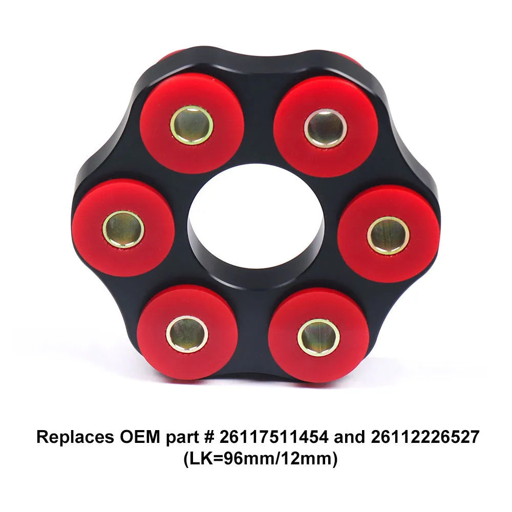 Red polyurethane aluminium drive shaft connecting plate bracket for BMW E28 vehicles with transmission shaft