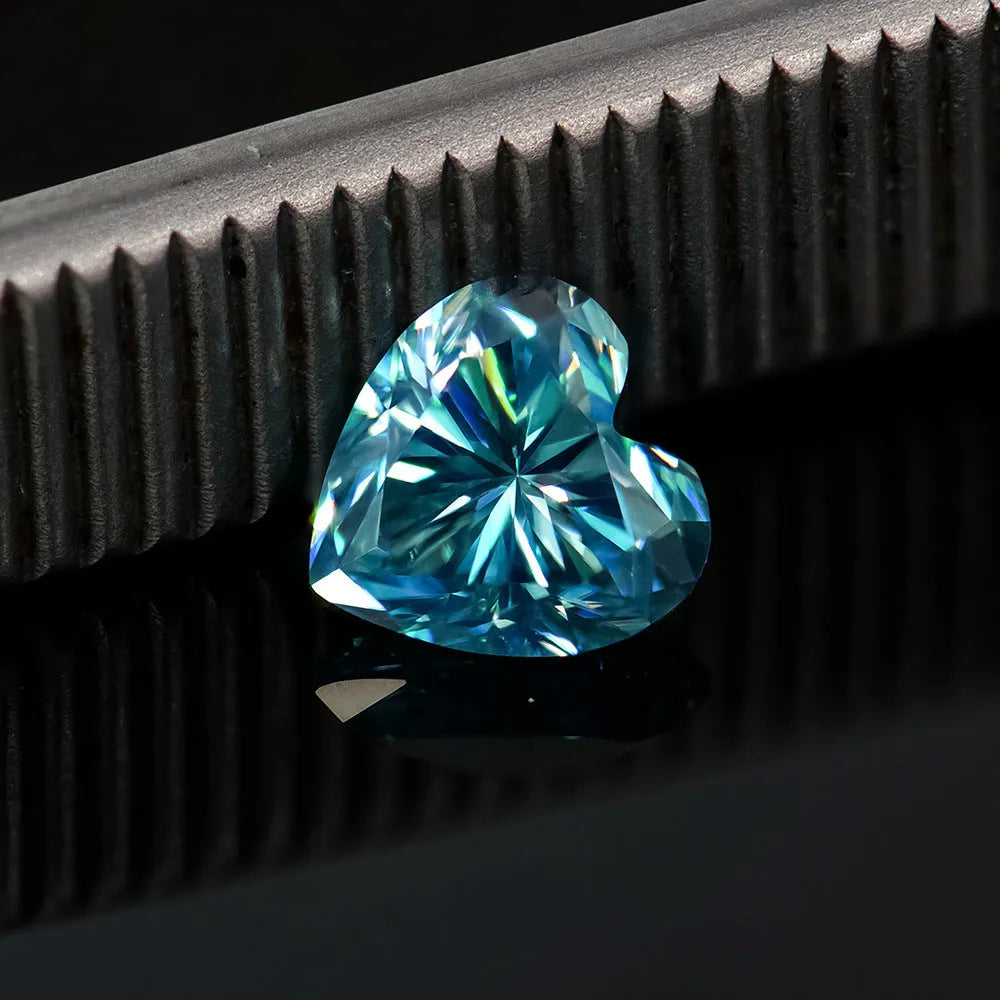 Lemon yellow heart-shaped moissanite stone with size options from 4mm to 11mm for jewellery making