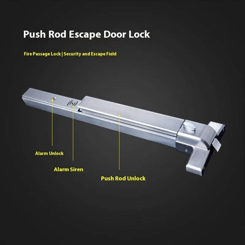 Stainless steel fire door push lock with external handle for 65cm baked paint doors