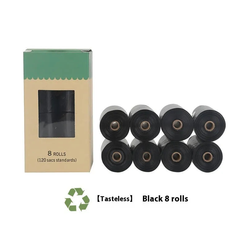 EPI degradable pet waste bag roll and dispenser in green colour