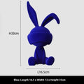 Blue resin rabbit table ornament with suede blindfold decorative detail