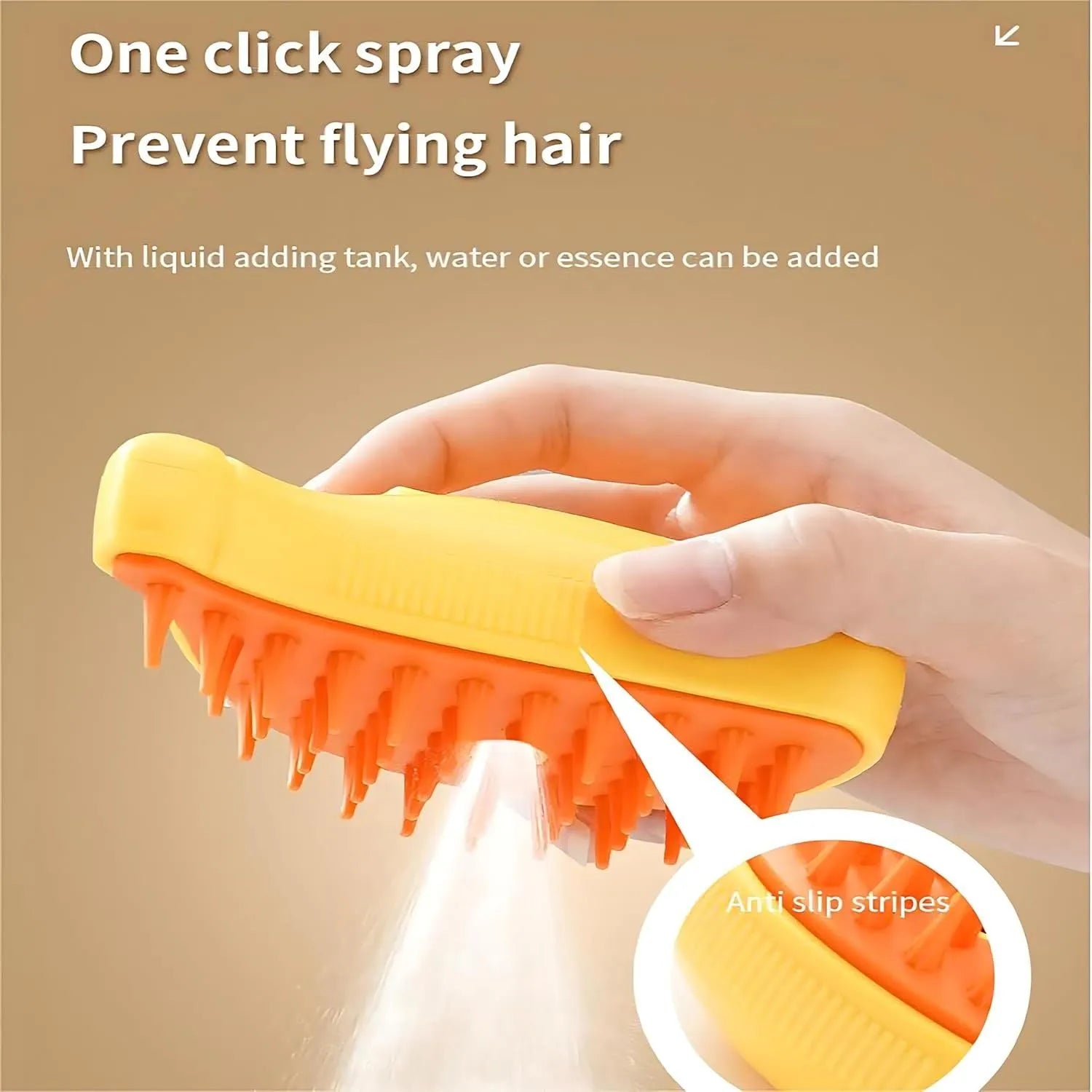Green rechargeable cat grooming brush with silicone bristles showing round teeth and cat paw shaped ends