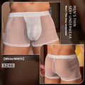 Men's black and white nylon boxer briefs with ultra-thin breathable fabric