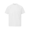 Short sleeve loose top with textured air layer stitching in grey.