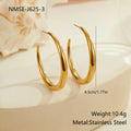Titanium steel hoop earrings with geometric round shape in gold and steel colour options