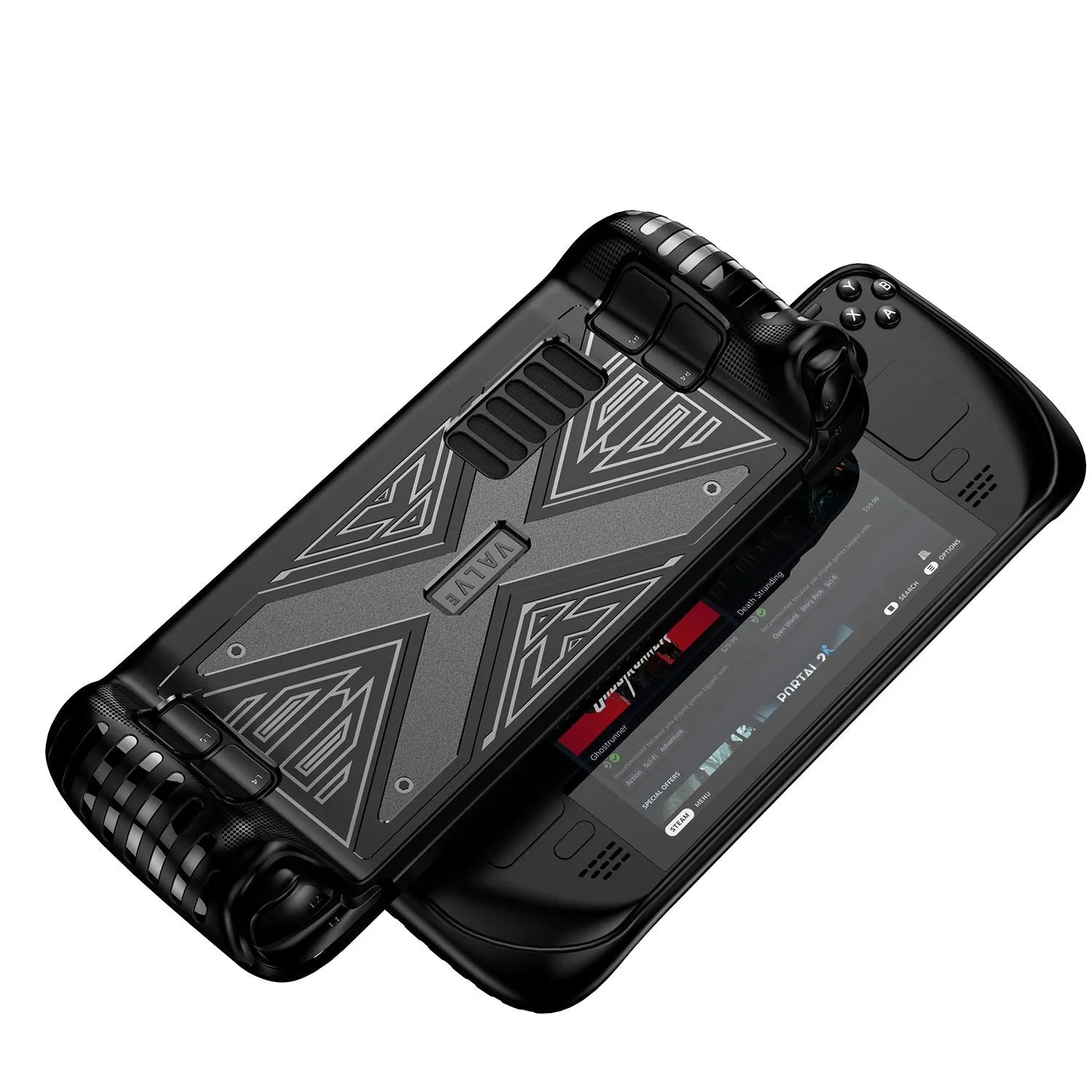 TPU protective case for Steam Deck console in black, blue and red colour options
