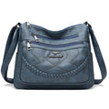 Soft PU leather crossbody shoulder bag in horizontal square shape with crossbody strap