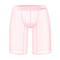 Men's solid colour seamless nylon lounge shorts in black, shown on a model.