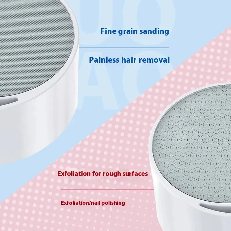 A 2-in-1 plastic nano glass epilator and dead skin remover foot grinder device.