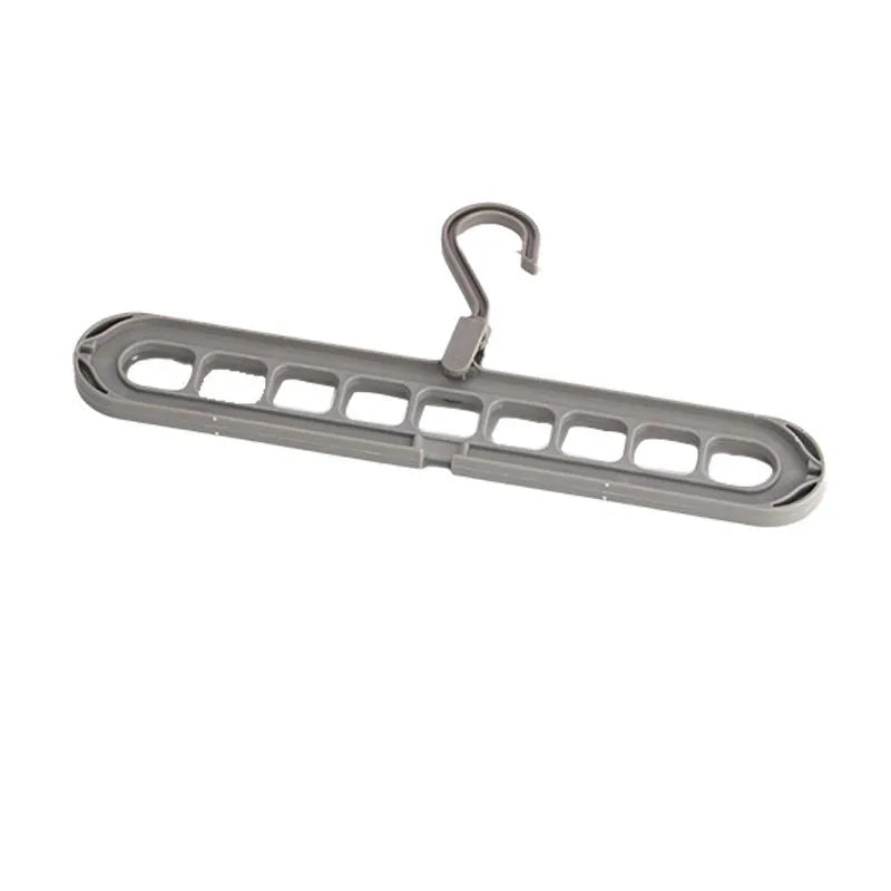 Plastic nine-hole hanger in beige blue gray green or pink for folding pant storage